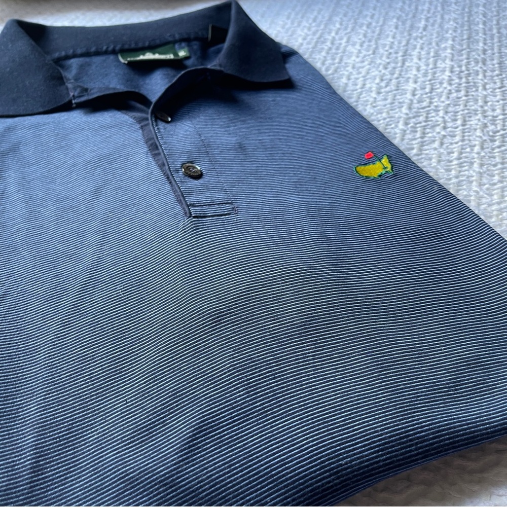 Augusta National Master Men’s Blue Striped Golf Shirt size XL